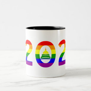 Pridet Washington D.C. Rainbow Två-Tonad Mugg