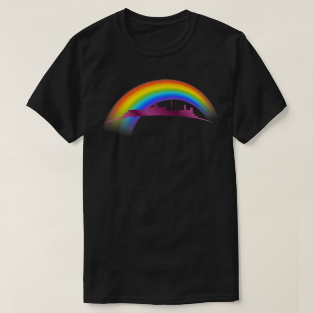 Pridet Washington DC Skyline Premium för HBT-kvart T Shirt (Design framsida)