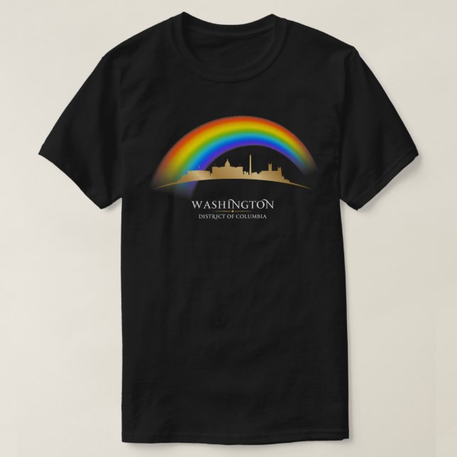 Pridet Washington DC Skyline Premium för HBT-kvart T Shirt (Design framsida)