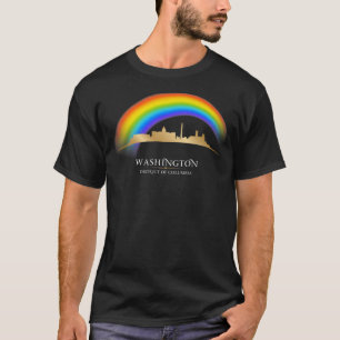 Pridet Washington DC Skyline Premium för HBT-kvart T Shirt