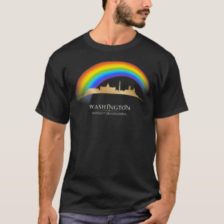 Pridet Washington DC Skyline Premium för HBT-kvart T Shirt