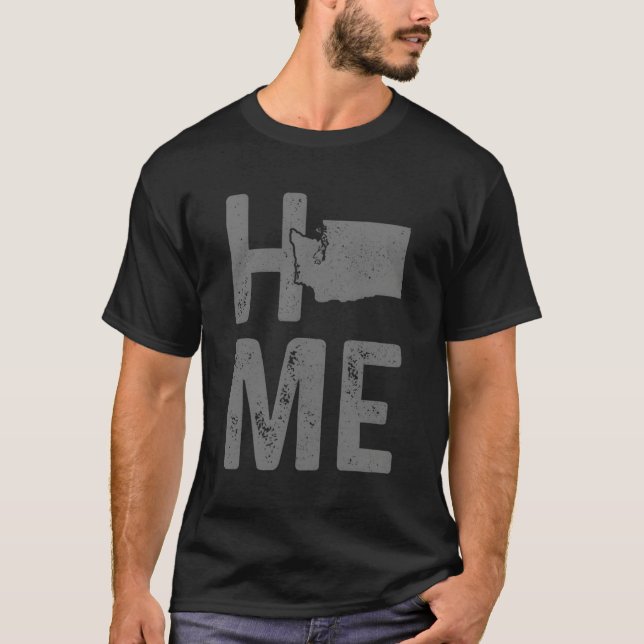 Pridet Washington Home State Karta T Shirt (Framsida)