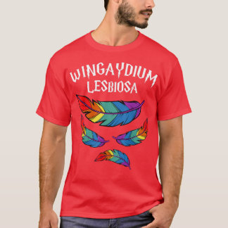 Pridet Wingaydium Lesbiosa Rainbow LGBT Gay Lesbis T Shirt