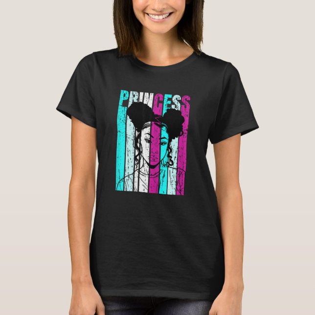 Pridet Womens Afro Princess Black Empowerment Blac T Shirt (Framsida)