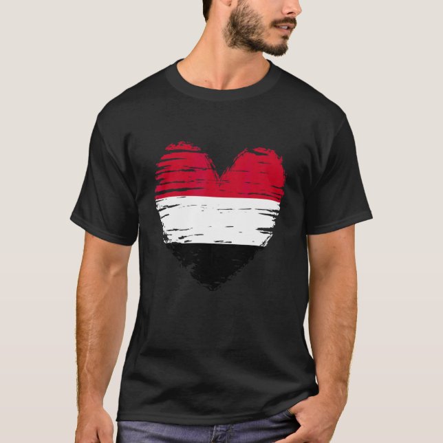 Pridet Yemen Heart Yemeni Flagga Yemeni T Shirt (Framsida)
