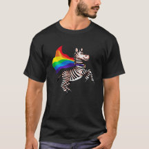 Pridet Zebra Rainbow Flagga T Shirt