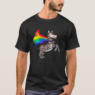 Pridet Zebra Rainbow Flagga T Shirt
