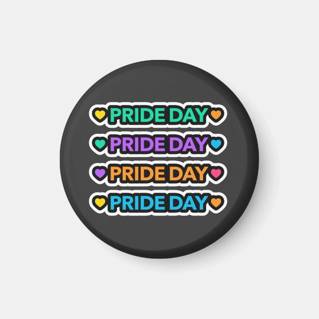 Pridets dag. HBT+Pride. Regnbåge hjärtat. Magnet (Framsidan)
