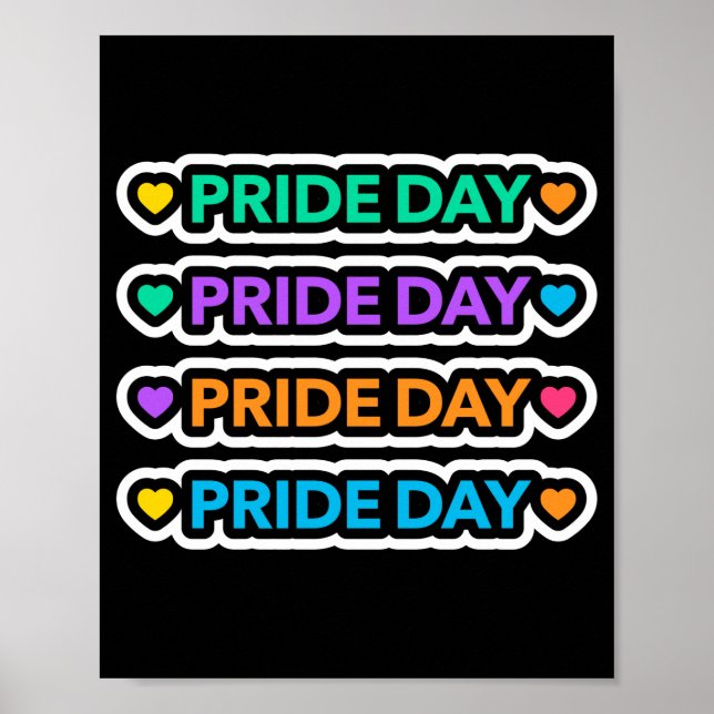 Pridets dag. HBT+Pride. Regnbåge hjärtat. Poster (Framsidan)