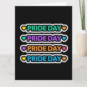 Pridets dag. HBT+Pride. Regnbåge hjärtat. Tack Kort