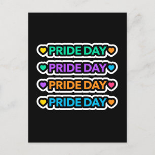 Pridets dag. HBT+Pride. Regnbåge hjärtat. Vykort