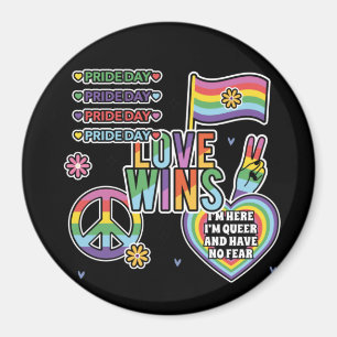 Pridets dag. Kärlek vinner. Jag är bög och har ing Magnet