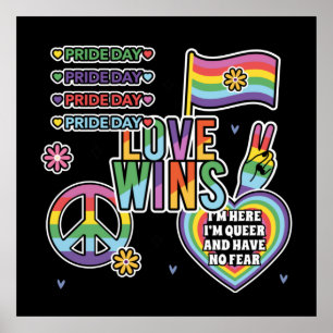 Pridets dag. Kärlek vinner. Jag är bög och har ing Poster