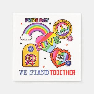 Pridets dag står vi tillsammans med hbt-regnbågen pappersservett