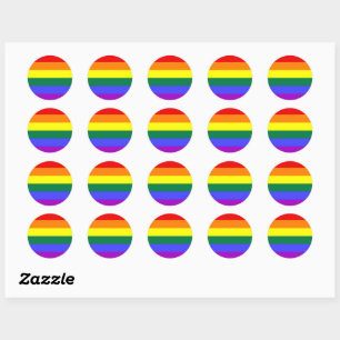 Pridets etikettuppsättning för klassiskt Rainbow L Runt Klistermärke