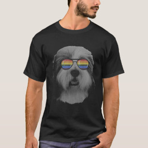 Pridets gamla engelska Sheepdog Rainbow Flagga T Shirt