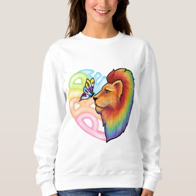 Pridets hjärta: Lejona och Butterfly Firande T Shirt (Framsida)