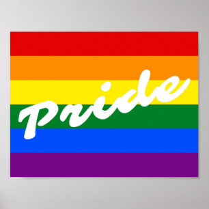 Pridets Logotyp LGBT 6-Rand Regnbåge Gay pride Fla Poster