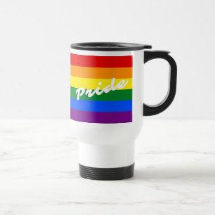 Pridets Logotyp LGBT 6-Rand Regnbåge Gay pride Fla Resemugg