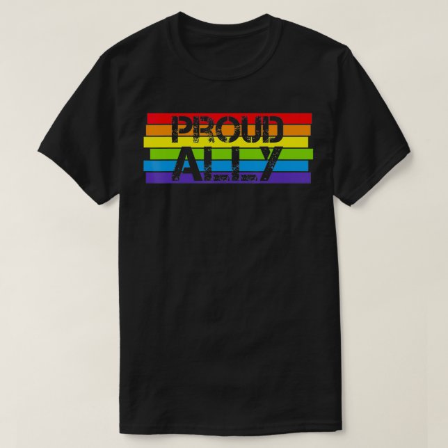 pridets månads klädkuddar färg allierade t shirt (Design framsida)