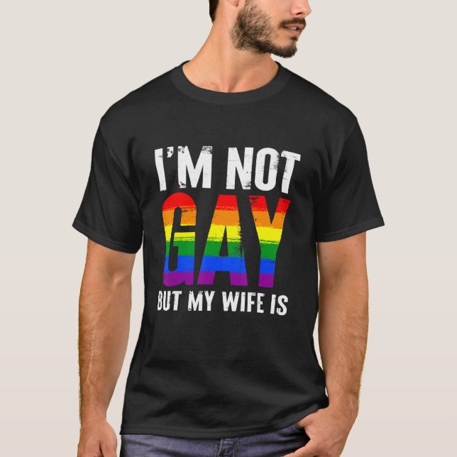 Pridets månads lgbt Ally jag är inte Gay utan min  T Shirt (Framsida)