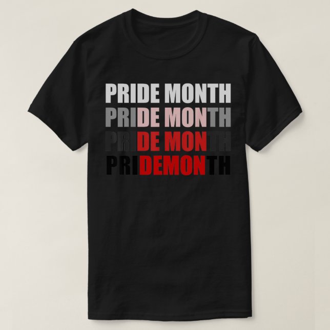 PRIDETS MÅNADSÄNDRINGAR I DEMON Funny HBT T Parad  T Shirt (Design framsida)