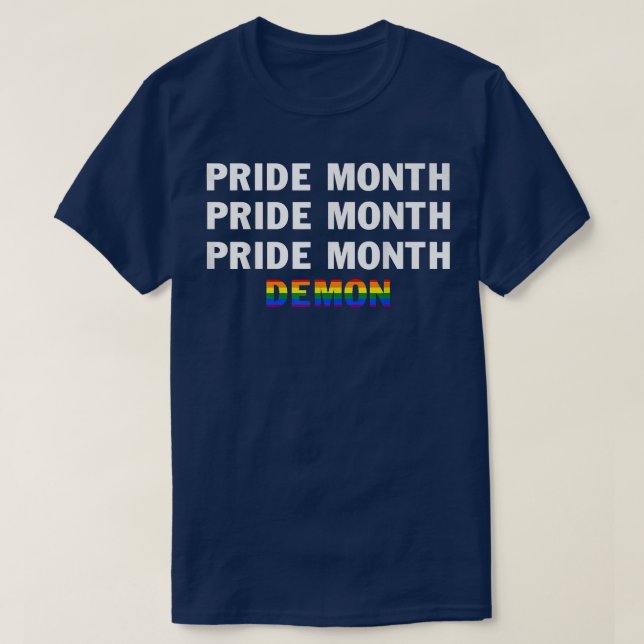 Pridets månatliga demon HGBTQ Gay pride 2022 Regnb T Shirt (Design framsida)