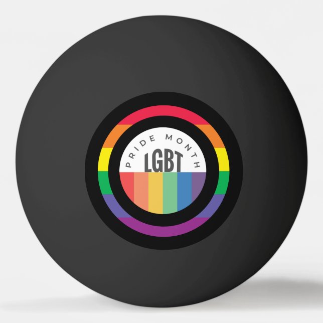 Pridets månatliga HBT-teknik med regnbågstema   Pingisboll (Framsidan)