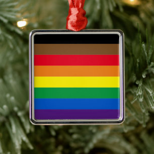 Pridets mångfald bland homosexuella flagga julgransprydnad metall