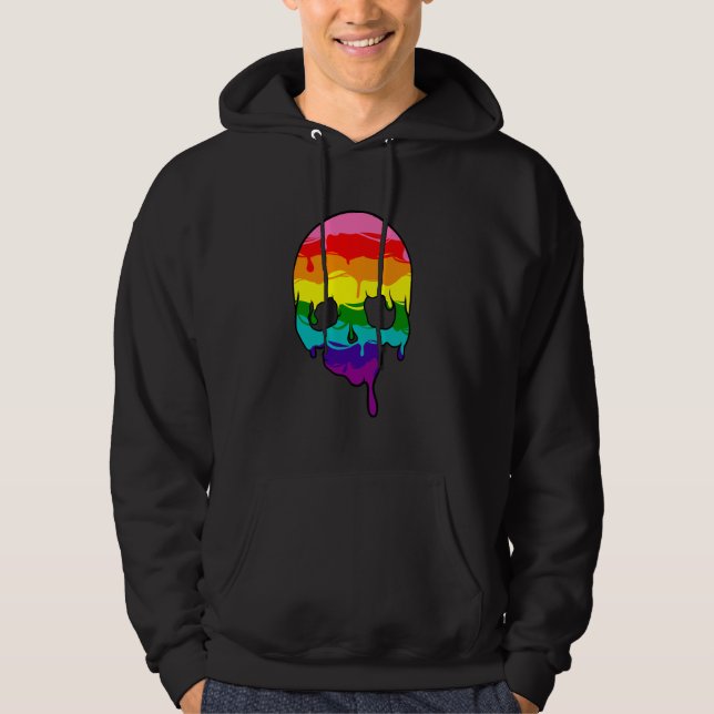 Pridets punktskala för regnbåge hoodie (Framsida)