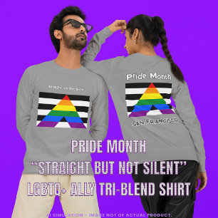 Pridets "Raka men inte dolda" HGBTQ+ Ally T Shirt