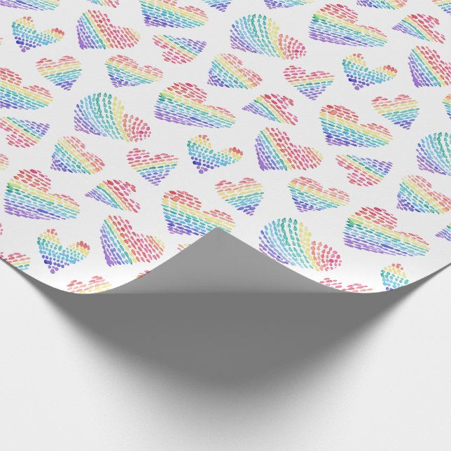 Pridets rasterrutans vattenfärghögar, punkter och  presentpapper (Hörn)