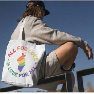 Pridets regnbåge alla för Kärlek & Kärlek för alla Tygkasse