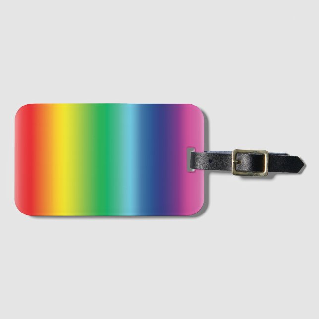 Pridets regnbåge färg lgbtq gay flagga - bagagebricka (Framsida horisontal)