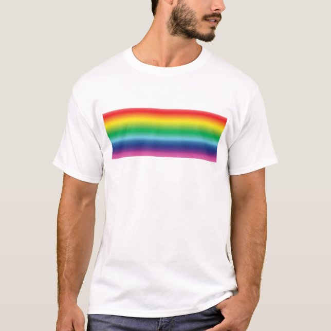 Pridets regnbåge färg lgbtq lgbt gay flagga mönste t shirt (Framsida)
