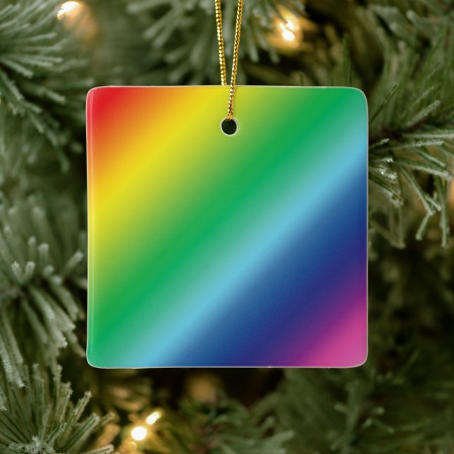 Pridets regnbåge färg mönster lgbtq lgbt jul julgransprydnad keramik (Träd)