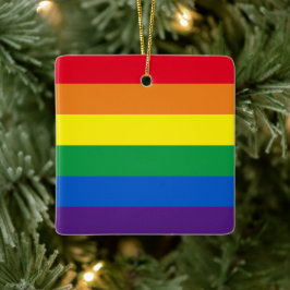 Pridets regnbåge färg rand Lgbt gay flagga Julgransprydnad Keramik