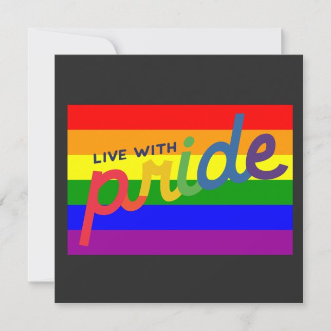 pridets regnbåge flagga kort (Framsida)