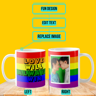 Pridets regnbåge-Flagga med foto Kaffemugg