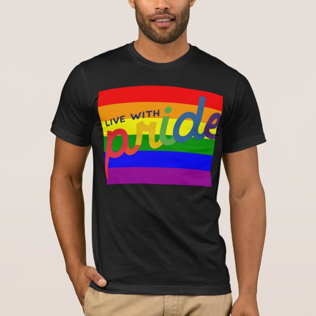 pridets regnbåge flagga t shirt (Framsida)