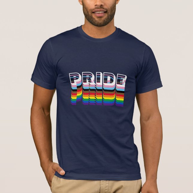 Pridets regnbåge inklusive lgbtq modern typografi t shirt (Framsida)