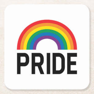 Pridets regnbåge underlägg papper kvadrat