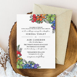 Pridets regnbågsblommor (HBT-Bröllop) Inbjudningar