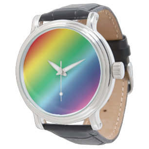 Pridets regnbågsgradient färg mönster modern lgbtq armbandsur