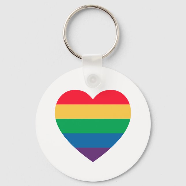 Pridets regnbågsHjärtnyckelring Nyckelring (Framsida)