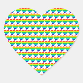 Pridets regnbågsliknande ljusbågar mönster vit bak hjärtformat klistermärke