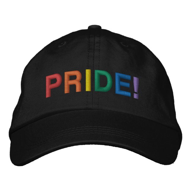 Pridets regnbågstypografi modern broderad keps (Framsida)