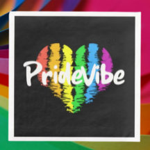 PrideVibe Heart: Dold Black Papper Napkins
