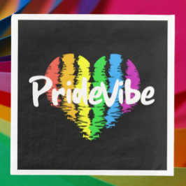 PrideVibe Heart: Dold Black Papper Napkins Pappersservett