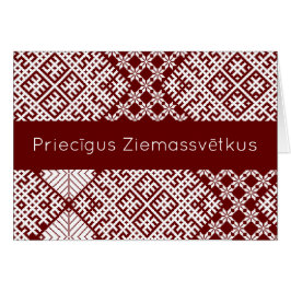 Priecigus Ziemassvetkus Traditionell lettisk desig Hälsningskort